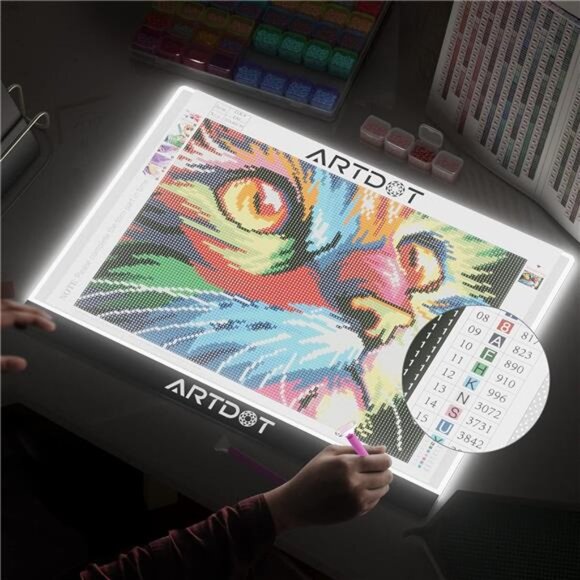 LED Light Pad for Diamond Painting, USB Powered Light Board Kit, Adjustable - Picture 2 of 7